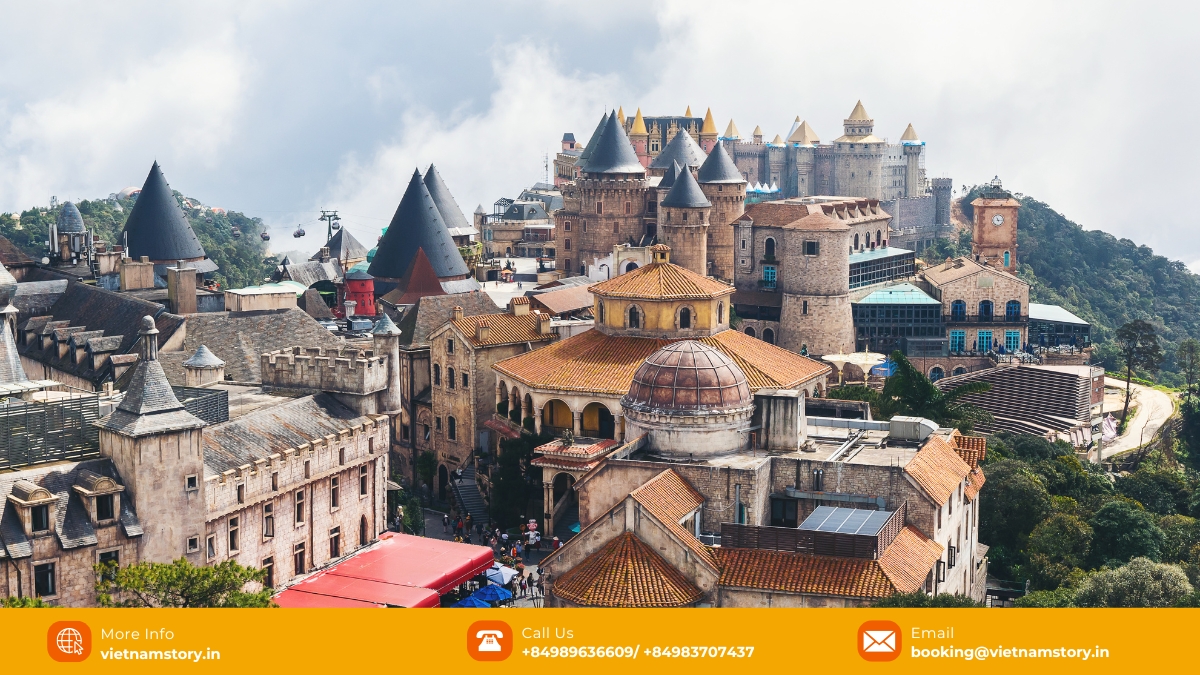 Ba Na Hills near Danang, home to the Golden Bridge, blends natural beauty and unique attractions, a top amusement park choice in Vietnam.