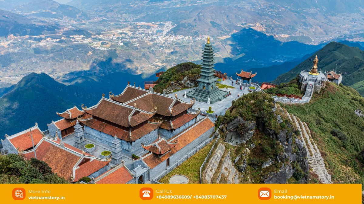 Fansipan mountain summit complex in Sapa, the highest mountain in Vietnam