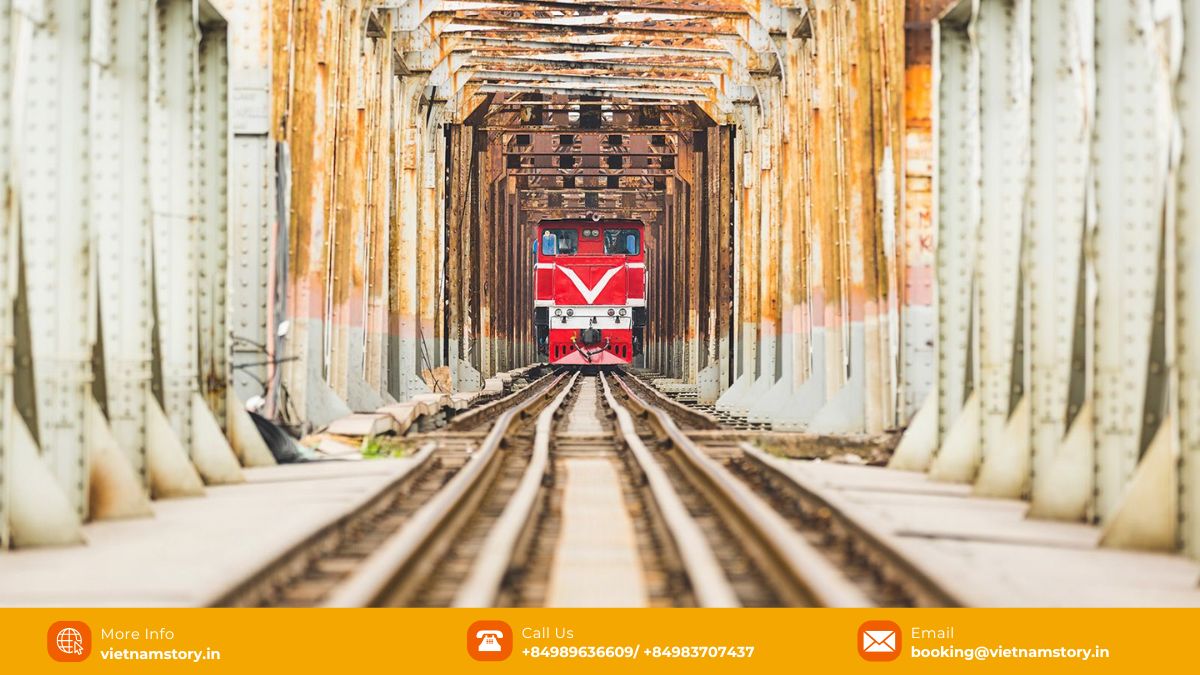 The old railway track on Long Bien Bridge Hanoi is a favorite photography spot
