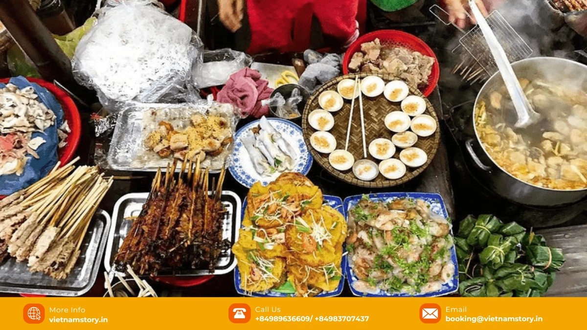Ninh Binh Night Market (Pho Co Hoa Lu) 2026: Food, Lantern Boats & Shopping 3 The tantalizing array of street food in Night Market Ninh Binh