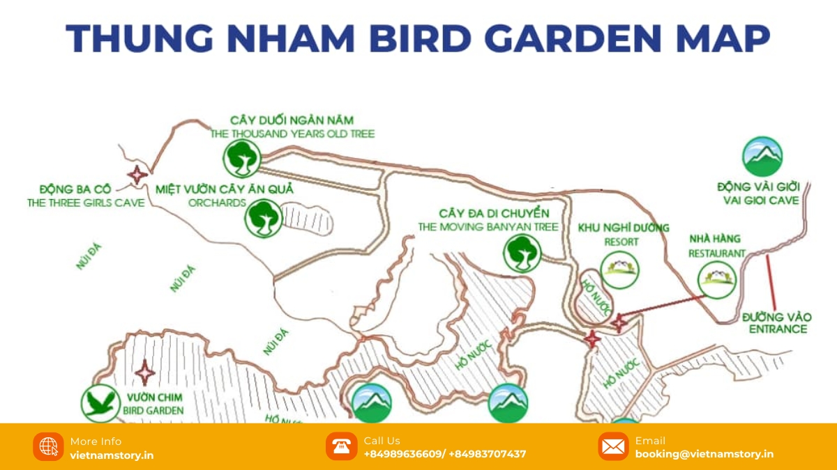Thung Nham bird park map 