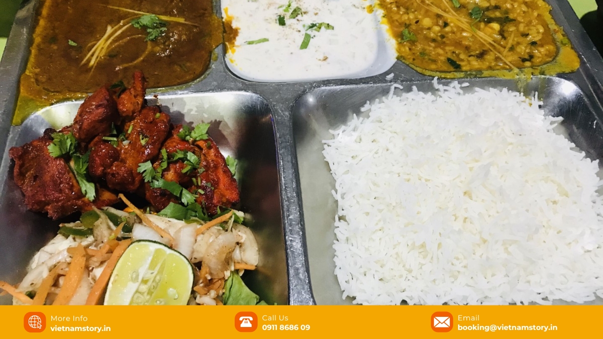 A spread of vegetarian Indian dishes including daal and paneer at Ganesh Indian restaurant A spread of vegetarian Indian dishes including daal and paneer at Ganesh Indian restaurant