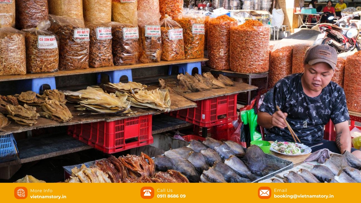 you can find many varieties of dried seafood in Phu Quoc