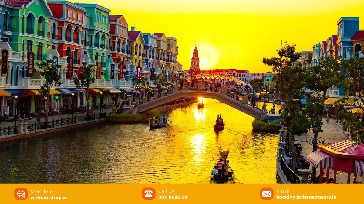 Grand World Phu Quoc is brilliantly beautiful in the sunset