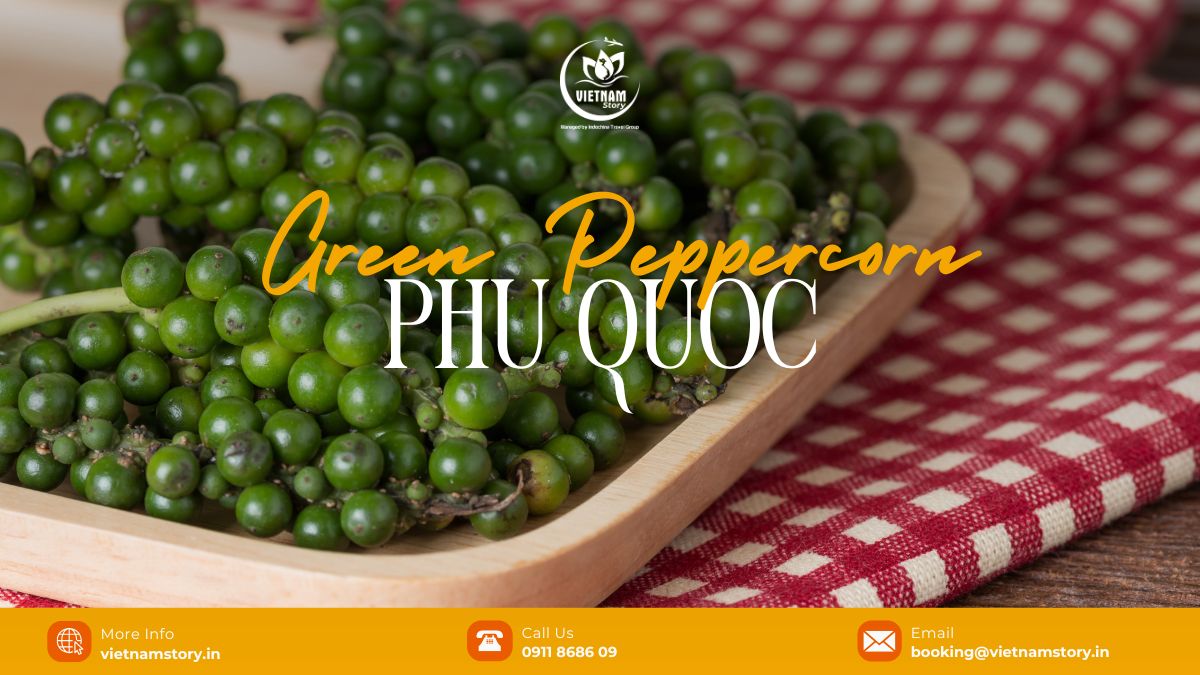 Phu Quoc green peppercorns have a fragrant and tangy taste
