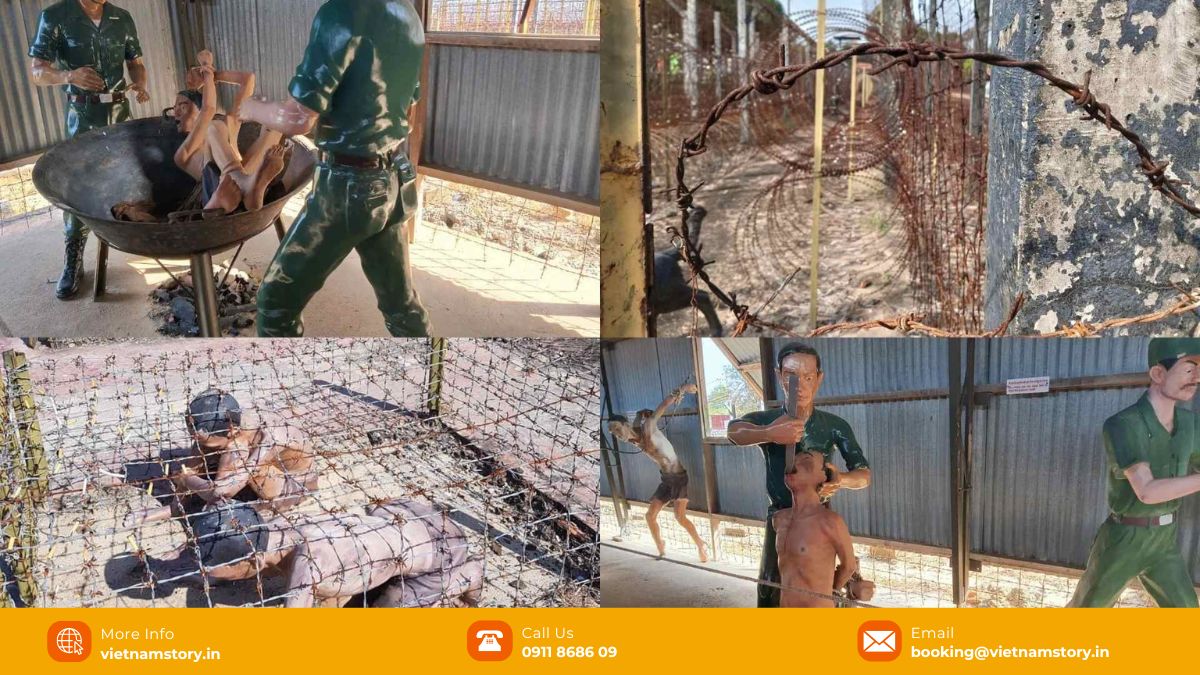 Prisoners were forced into very small, restrictive spaces called "tiger cages," where they could barely move