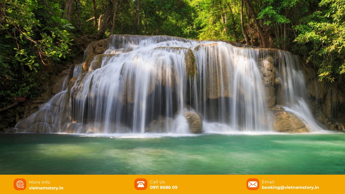 Suoi Tranh Waterfall is a popular attraction on the pearl island