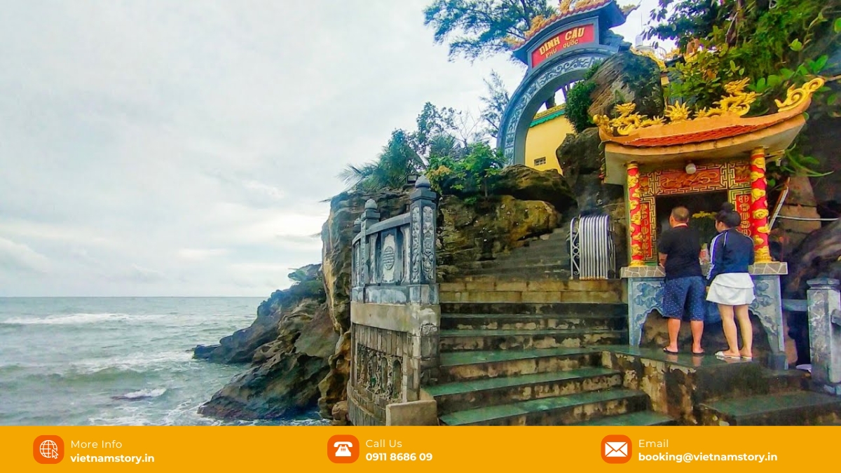 Dinh Cau Temple serves as a haven for locals seeking blessings from the sea gods