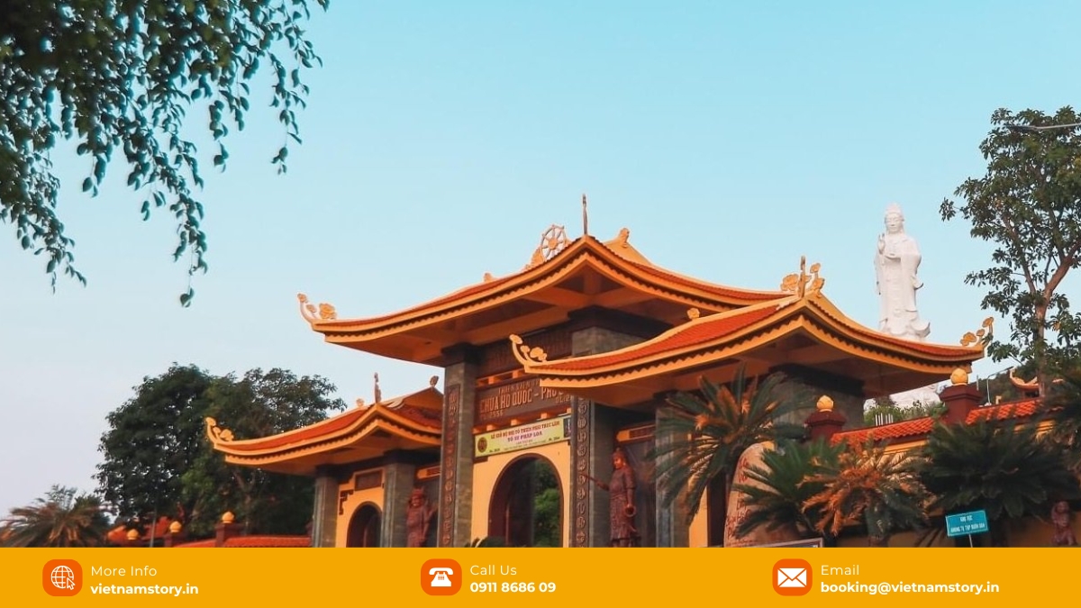 Ho Quoc Pagoda Phu Quoc is nestled against the mountains and faces the sea