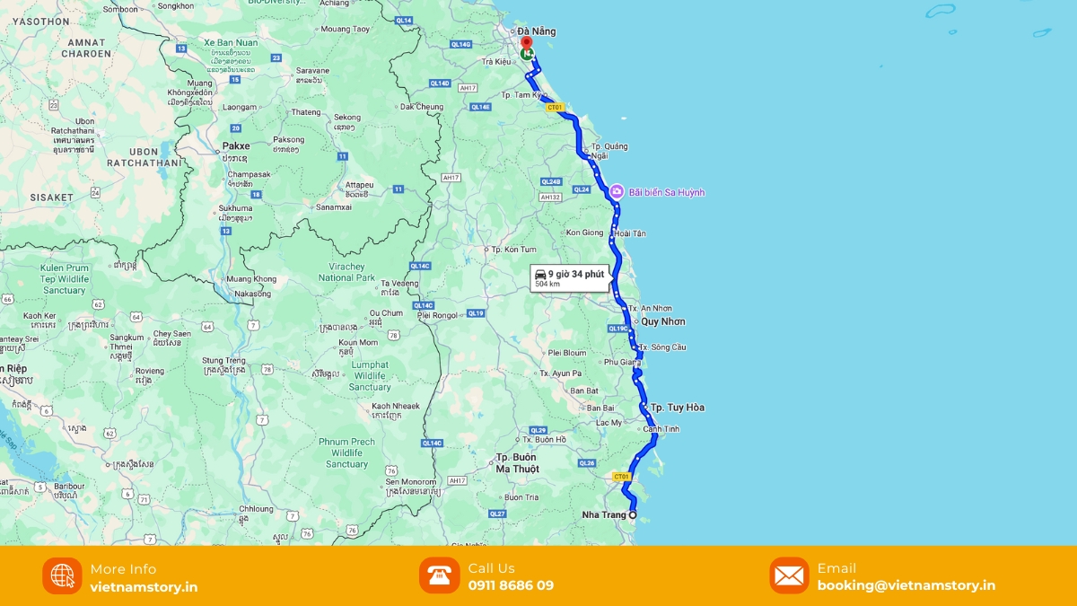 Ultimate transfer guide: Nha Trang to Hoi An for Indian tourists 5 The distance from Nha Trang to Hoi An