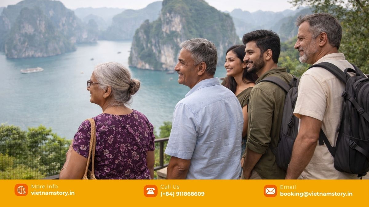 Best Vietnam Tour Packages From Delhi by Traveller Type 4 Senior travellers and a small group enjoying a relaxed Vietnam sightseeing experience
