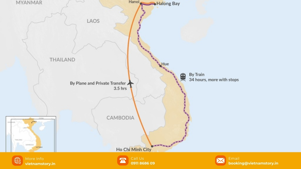 Ha Long to Ho Chi Minh City: Your 2026 Guide to a Seamless North-to-South Journey 3 The Ha Long Bay to Ho Chi Minh distance is approximately 1,721 kilometers.